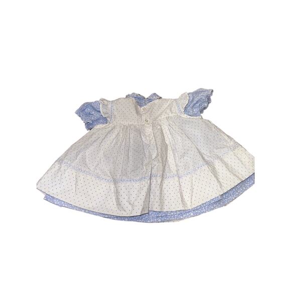 Vintage Mayfair Dress 18m - Floral Blue/White Pinafore, Peter Pan Collar - Picture 12 of 14